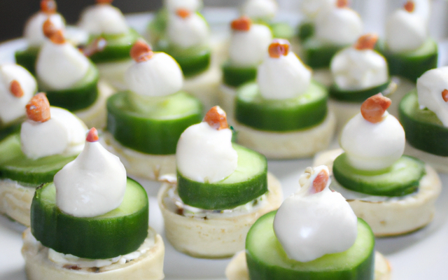 Petits amuse-bouches gourmants au boursin et au concombre