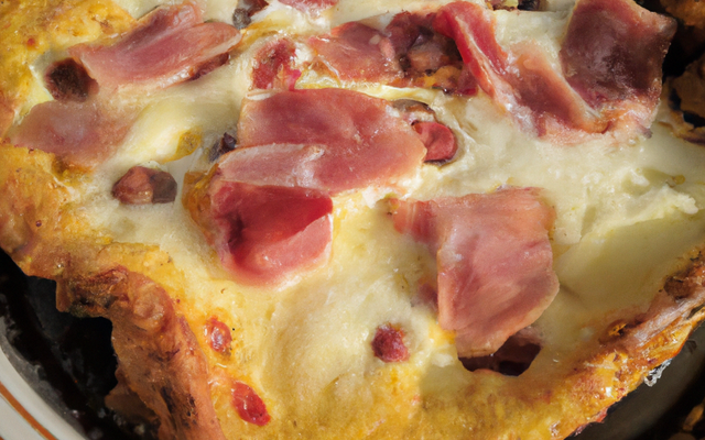 Clafoutis au jambon cru, mozzarella et pignons