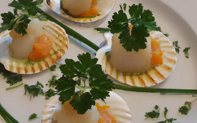 Saint Jacques marinées au gingembre et persil