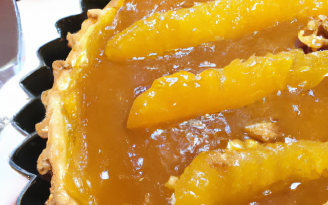 Tarte aux oranges et aux noisettes caramélisées
