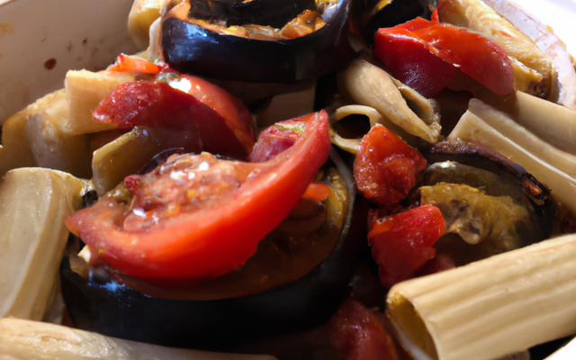 Pennes aux tomates et aux aubergines