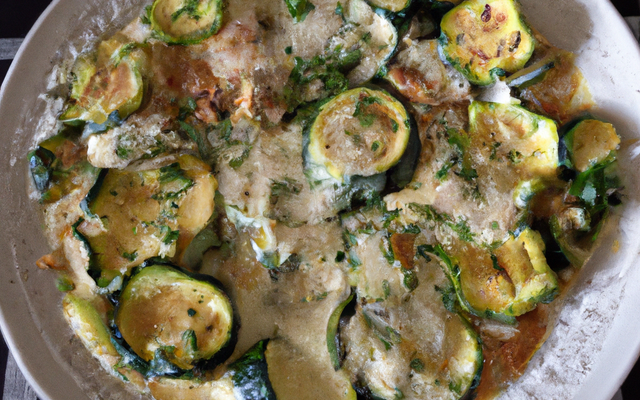 Gratin de courgettes aux ravioles maison