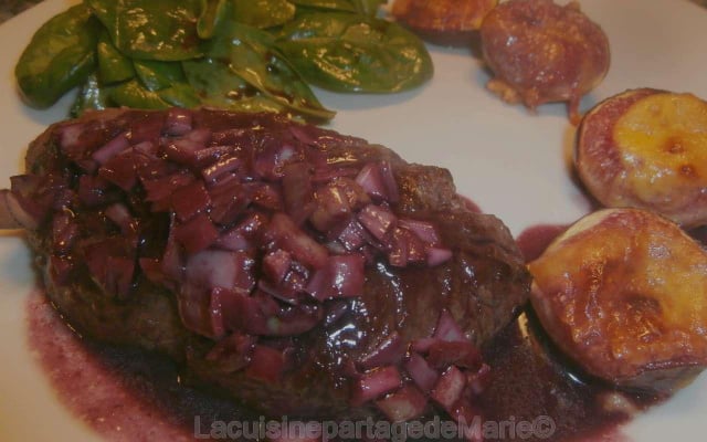 Onglet de veau aux echalotes