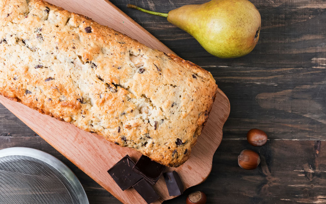 Cake poire/chocolat à la crème de Salidou
