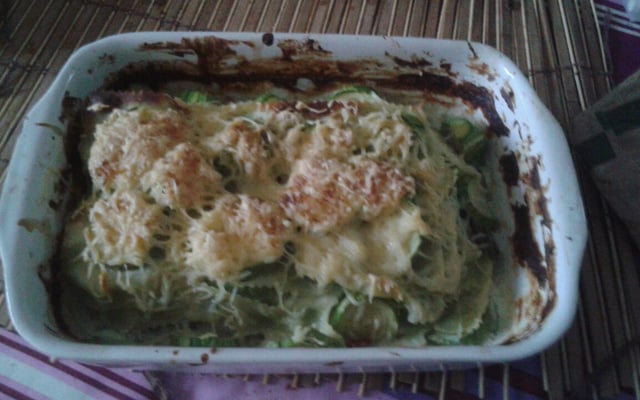 Gratin de courgettes aux ravioles de Romans