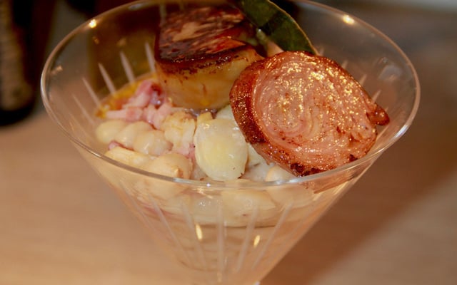 Mogettes au foie gras et à l'andouille