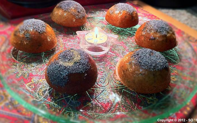 Cakes au thé sencha, cranberries et oranges confites