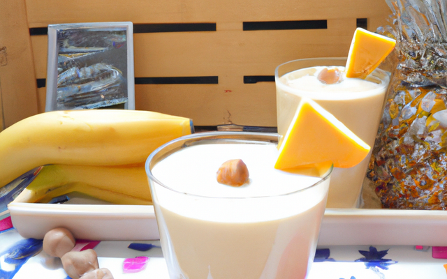 Smoothie peche ananas et noix de coco