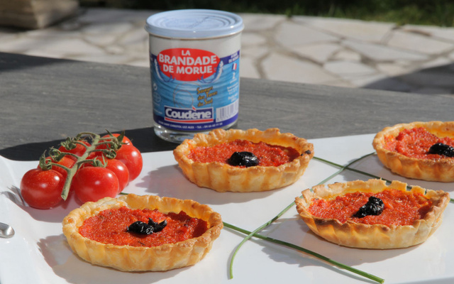 Feuilleté brandade de morue tomates