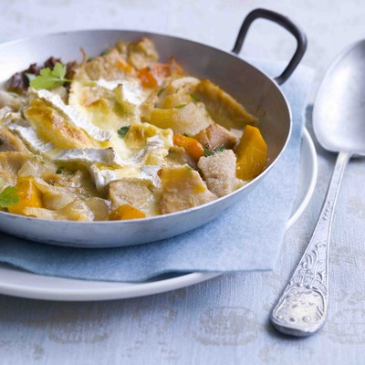 Gratin de tripes au camembert et calvados