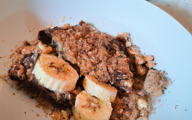 Crumble à la banane et cœur au Nutella