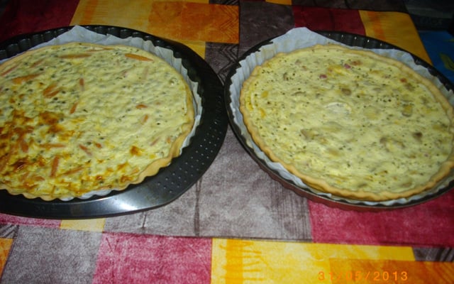 Quiche aux petits pois et carottes