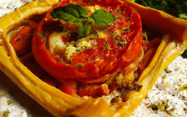 Tarte feuilletée à la tomate et à la moutarde