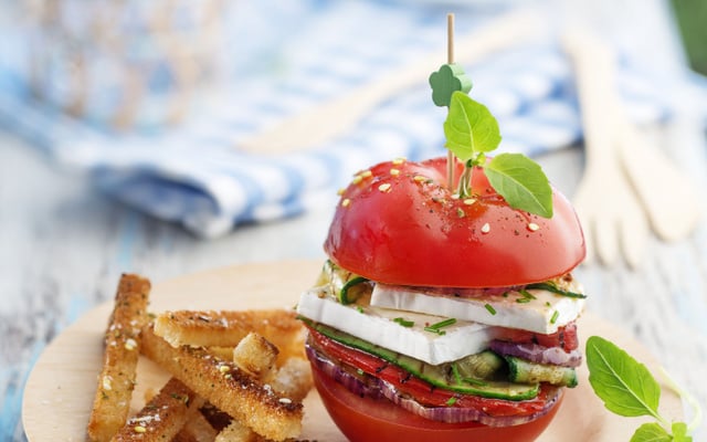 Burger végétarien et Caprice des Dieux