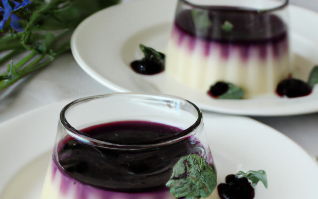 Panna-cotta au coulis de myrtille