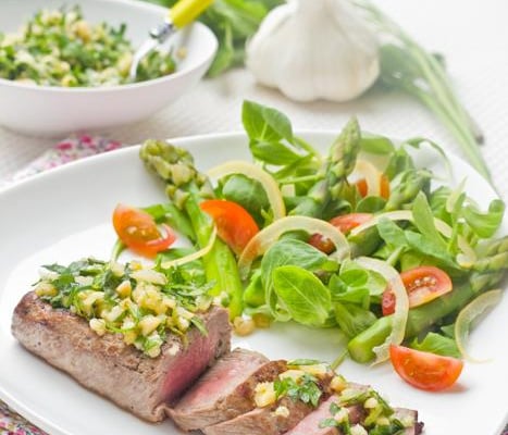 Steak d'Agneau, Gremolata aux Herbes & Citron confit