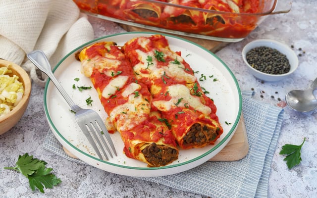 Cannelloni à la bolognaise de lentilles