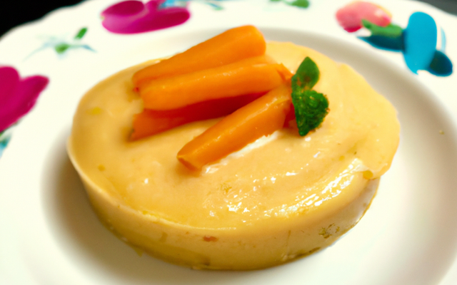 Chérie à la coque, crème de carottes et mouillette au beurre d'orange