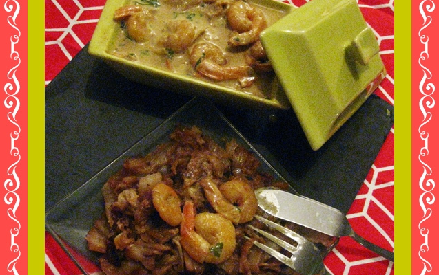 Curry de crevette au lait de coco et choux chinois sauté au soja