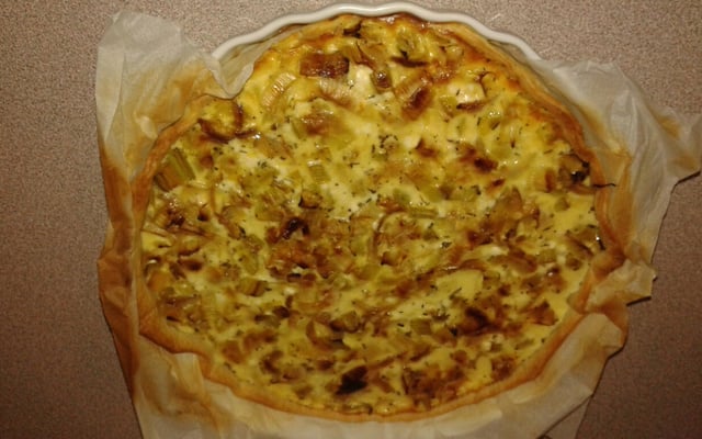 Tarte aux poireaux et au chevre frais