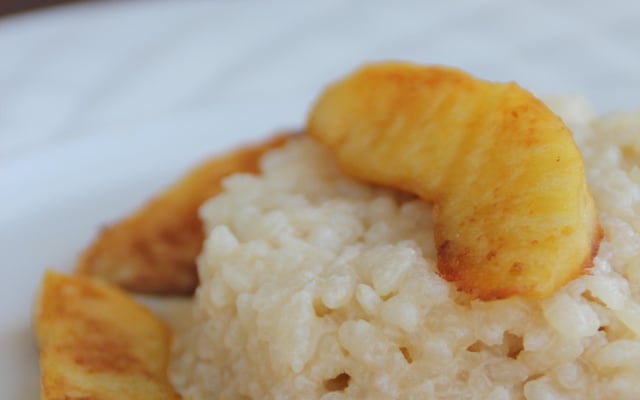 Riz au lait régréssif à la MAP et coing poêlé