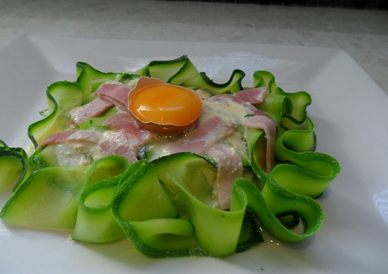 Tagliatelles de courgettes à la carbonara