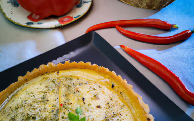 Tarte à la Fourme d'Ambert et au poivron