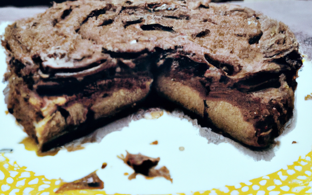 Gâteau au chocolat avec crème liquide et cacao