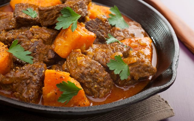 Tajine de bœuf safrané aux patates douces