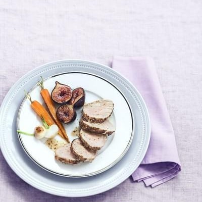 Filet mignon laqué à la Moutarde Pommery à l'ancienne Figues