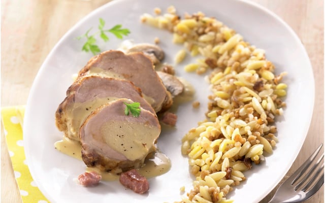 Filet mignon de porc aux champignons et Céréales de Campagne