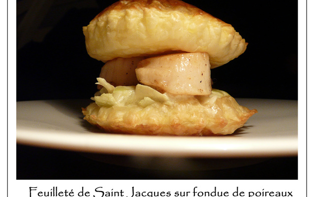 Feuilletés de Saint Jacques aux poireaux