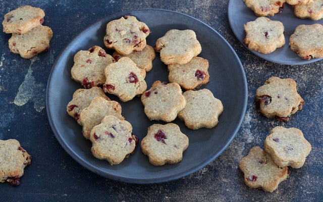 Sablés sans gluten aux cranberries (sans oeufs, sans beurre)
