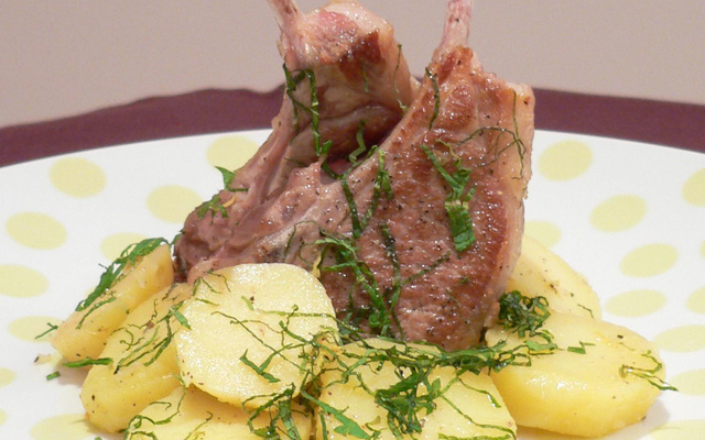 Côtes d'agneau à la plancha en ' chapelure fraîcheur '