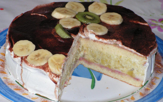 Biscuit à la crème de rhubarbe