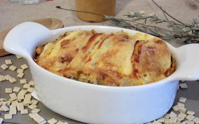 Croziflette au reblochon (tartiflette aux Crozets)