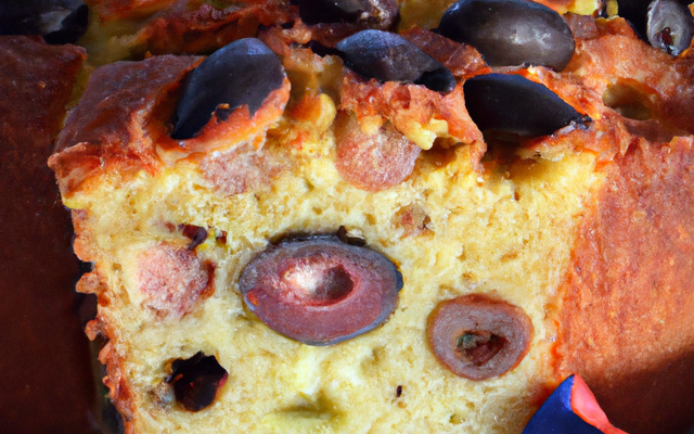 Cake aux olives et aux lardons