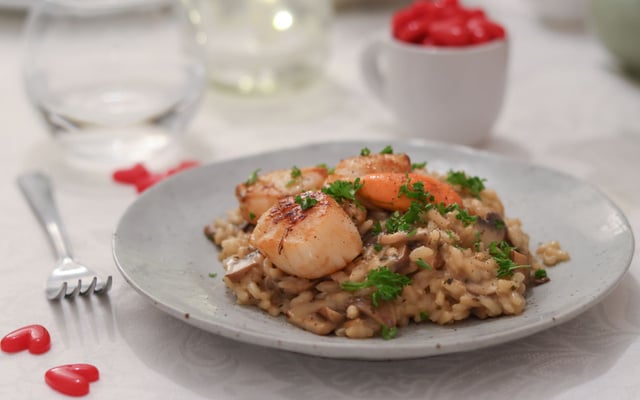 Risotto aux champignons et noix de Saint-Jacques au Thermomix