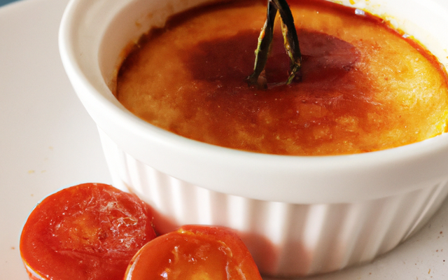 Crème brulée à la tomate confite