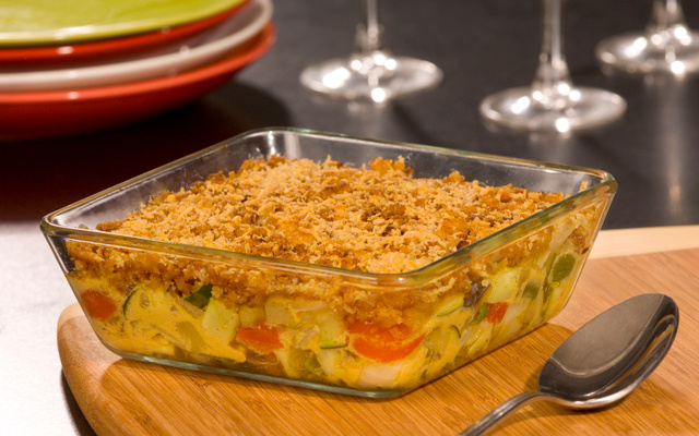 Gratin de légumes du soleil façon crumble