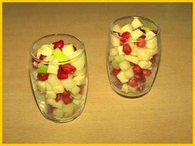 Méli-mélo de pomme, chèvre et grenade facile