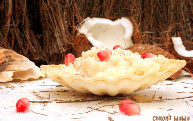 Riz au lait de coco et grenade