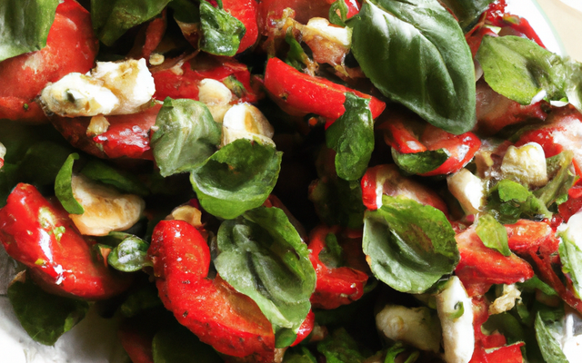 Salade de fraises au basilic