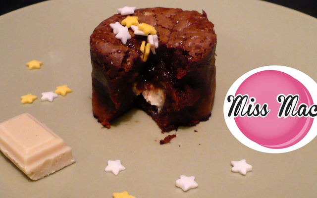 Cœur coulant chocolat au lait et chocolat blanc