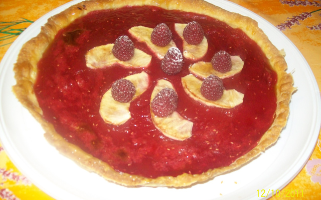 Tarte pomme -framboise