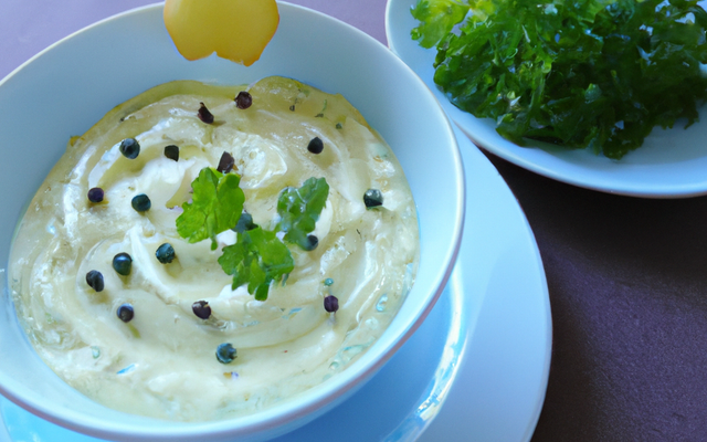 Crème de roquefort et mousse de poire