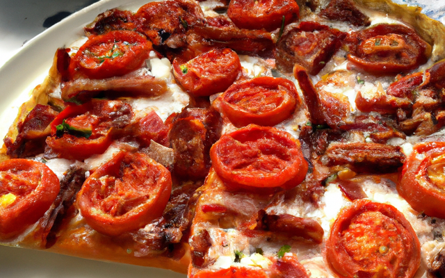 Tarte à la tomate et aux lardons
