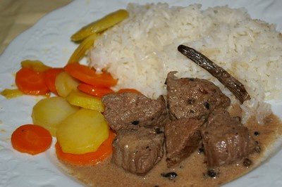 Steak vanille et poivre vert de Madagascar