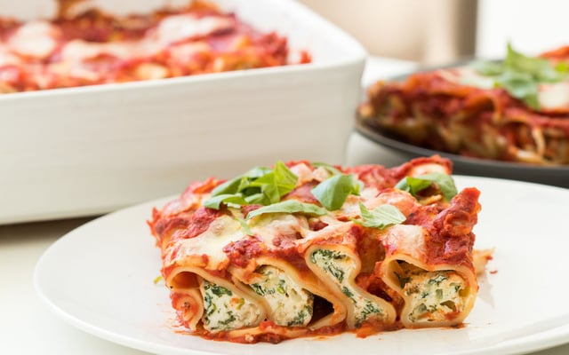 Cannellonis ricotta et épinards