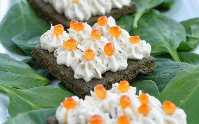 Hors d'œuvre épinards et Apérivrais Tartinade au Saumon